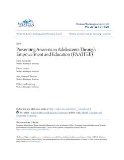 Preventing Anorexia in Adolescents Through