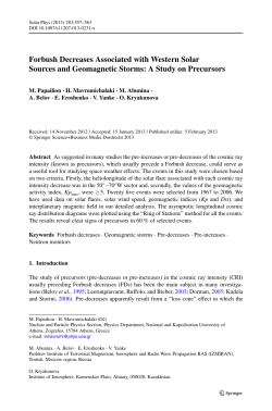 Forbush Decreases Associated with Western Solar