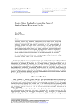 Readers Matter - International Journal of Solution