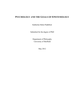 PSYCHOLOGY AND THE GOALS OF EPISTEMOLOGY