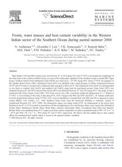 Fronts, water masses and heat content variability in the Western