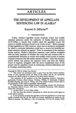 The Development of Appellate Sentencing Law in Alaska