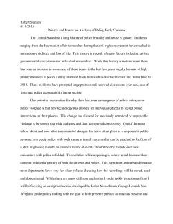 Privacy and Power: an Analysis of Policy Body Cameras