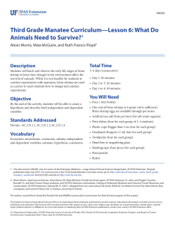 Third Grade Manatee Curriculum&mdash;Lesson 6: What Do Animals