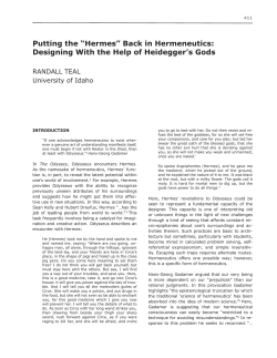 Putting the &ldquo;Hermes&rdquo; Back in Hermeneutics: Designing With the