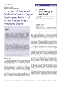 Assessment of Biomass and Total Carbon Stock in a Tropical Wet