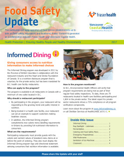 Food Safety Update