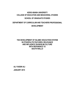 The Development Of Islamic Education System In Ethiopia: Its