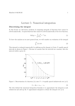 Lecture 5: Numerical integration