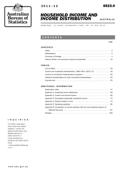 6523.0 Household Income and Income Distribution, Australia (2011