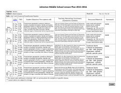 Johnston Middle School Lesson Plan 2015-2016