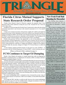Florida Citrus Mutual Supports State Research Order Proposal FCM