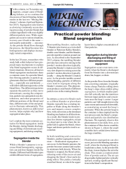 Practical powder blending: Blend segregation