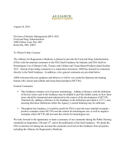 Food and Drug Administration 5600 Fishers Lane, Rm 1061