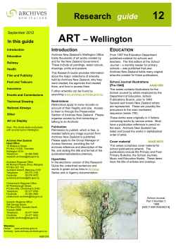 ART &ndash; Wellington Research guide