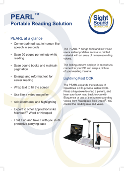 PEARL &trade; Portable Reading Solution