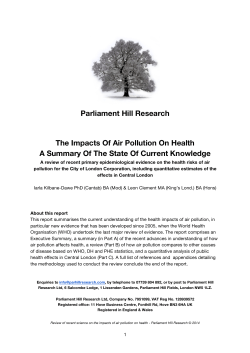 Impacts Of Air Pollution On Health