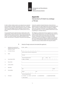 Appendix Declaration of intent to undergo a TB test