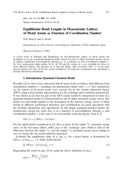 Equilibrium Bond Lengths in Monoatomic Lattices of Metal Atoms as