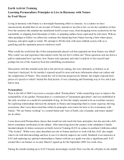 Earth Activist Training Learning Permaculture Principles to Live in