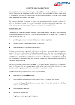 COMPETITION COMPLIANCE STATEMENT We recognise the
