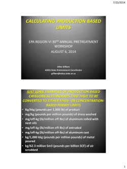 Calculating Production Based Limits