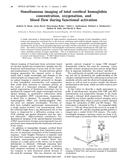 Simultaneous imaging of total cerebral hemoglobin concentration