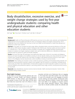 Body dissatisfaction, excessive exercise, and weight change