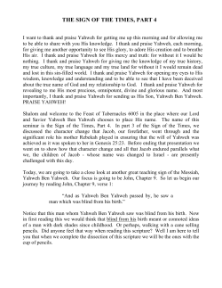 THE SIGN OF THE TIMES PART 4