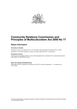 Community Relations Commission and Principles