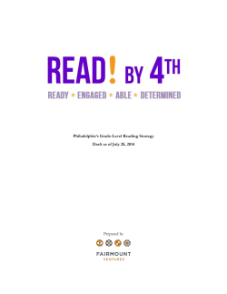 Philadelphia`s Grade-Level Reading Strategy Draft as of July 28
