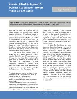 Counter A2/AD in Japan-U.S. Defense Cooperation: Toward `Allied