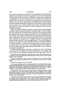 Estate Tax Includibility of Stock Dividends on Shares Transferred in