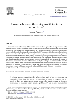 Biometric borders: Governing mobilities in the war on terror