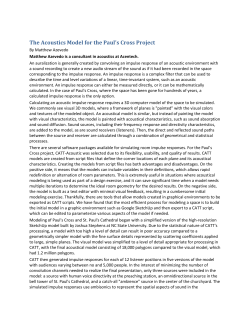 The Acoustics Model for the Paul`s Cross Project