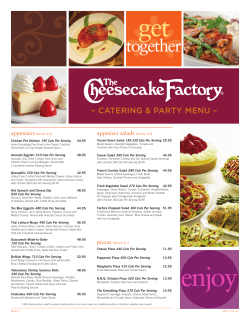 Catering Menu - The Cheesecake Factory