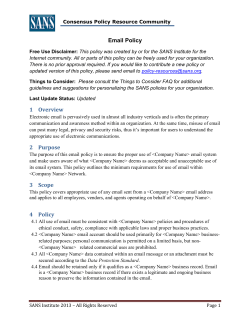 Email Policy - SANS Institute