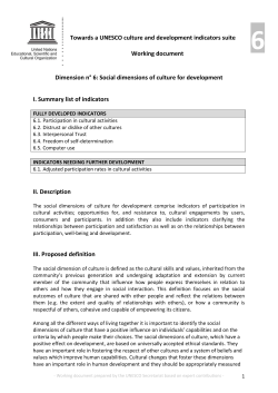 Social dimension of culture for development