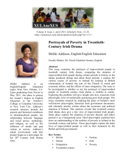 Portrayals of Poverty in Twentieth- Century Irish Drama