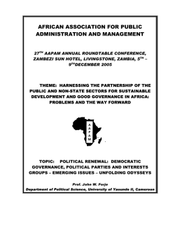 Democratic Governance, Political Parties, and Interest