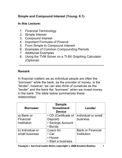 Simple and Compound Interest (Young: 6.1)