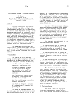 A Language Based Problem-Solver