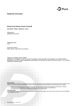 Syddansk Universitet Know Your Enemy, Know Yourself Schubart