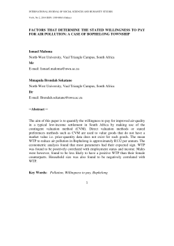 FACTORS THAT DETERMINE THE STATED WILLINGNESS TO