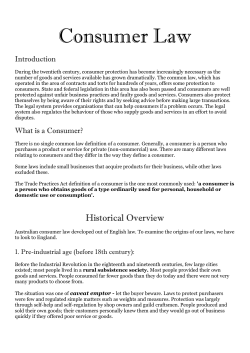 Consumer Law - Resource Centre / FrontPage