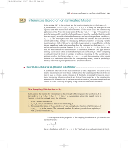 14.3 Inferences Based on an Estimated Model