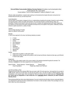 Oral and Written Communication Syllabus Overview Handout (full