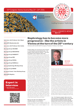 Nephrology has to become more progressive - ERA
