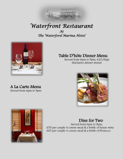 Waterfront Restaurant - Waterford Marina Hotel