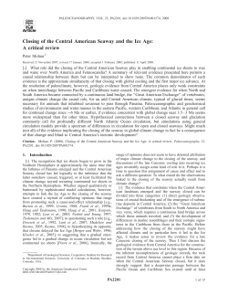 Closing of the Central American Seaway and the Ice Age: A critical